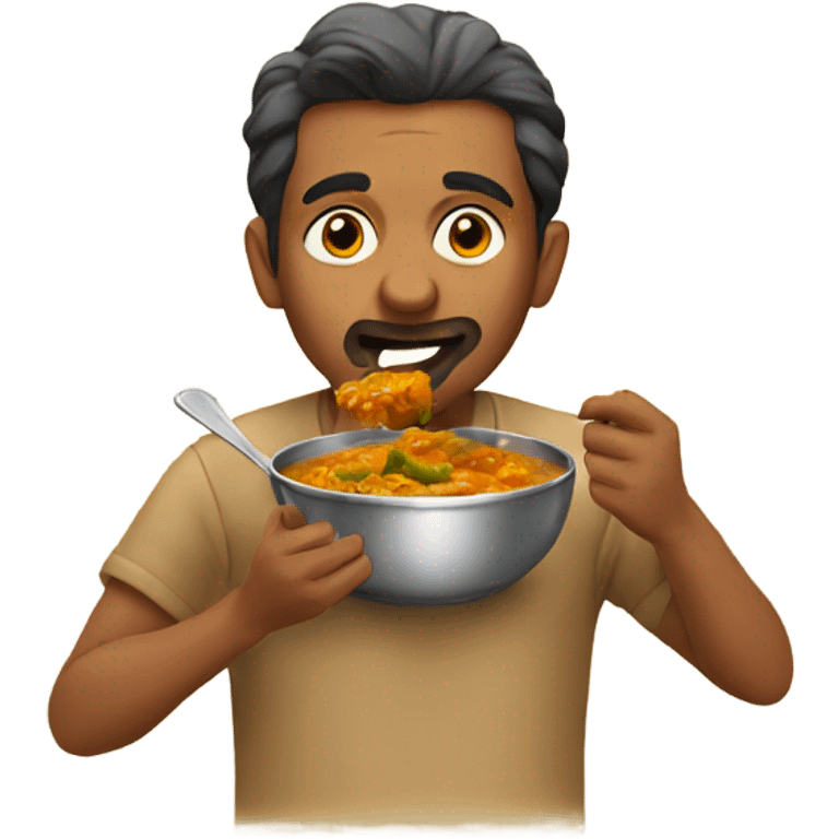 Indian man eating curry  emoji