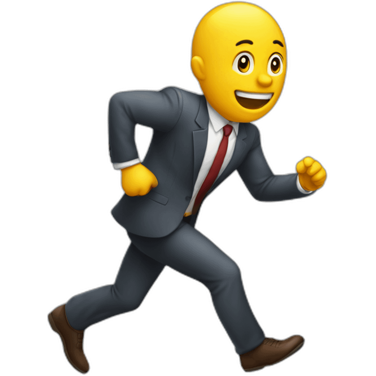 Client running away from salesman emoji