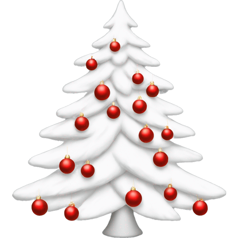 White aesthetic clean Christmas tree with red bow emoji