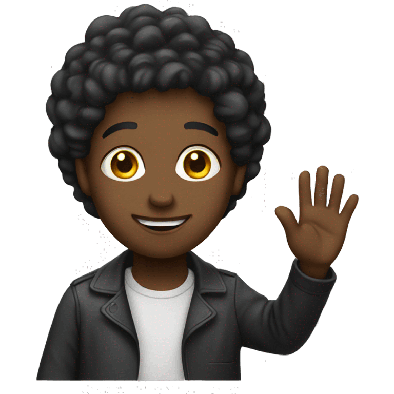 black person waving hey emoji