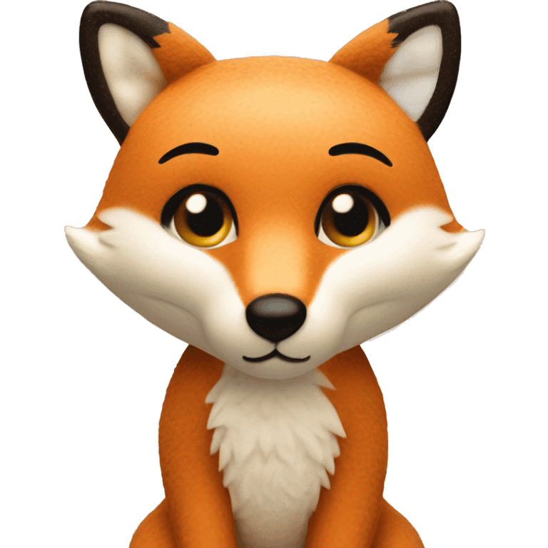 whole body of fox in jellycat style emoji