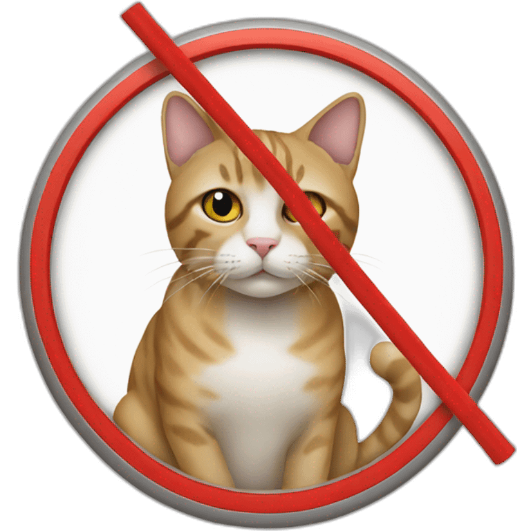 a cat inside no smoking cercle emoji