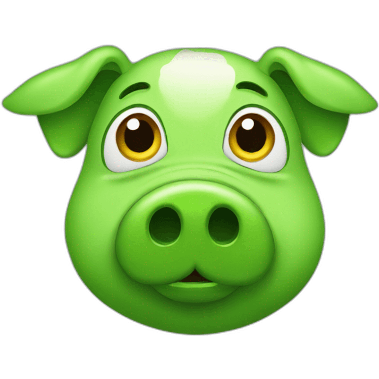 Green pig head cartoon emoji