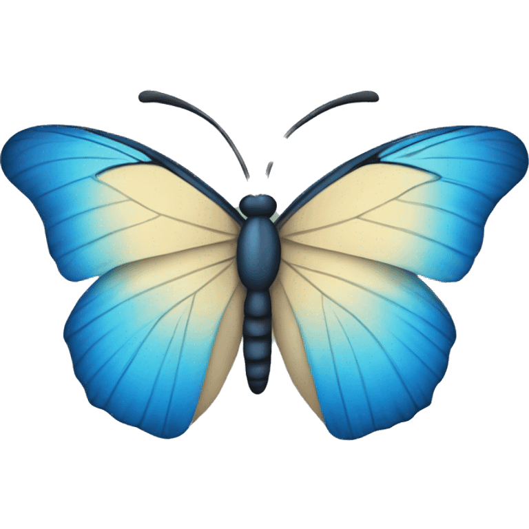 Blue butterfly with paraphin emoji