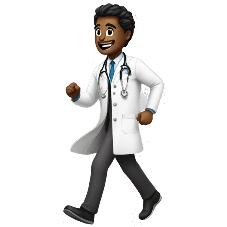 doctor running to the right black and white emoji