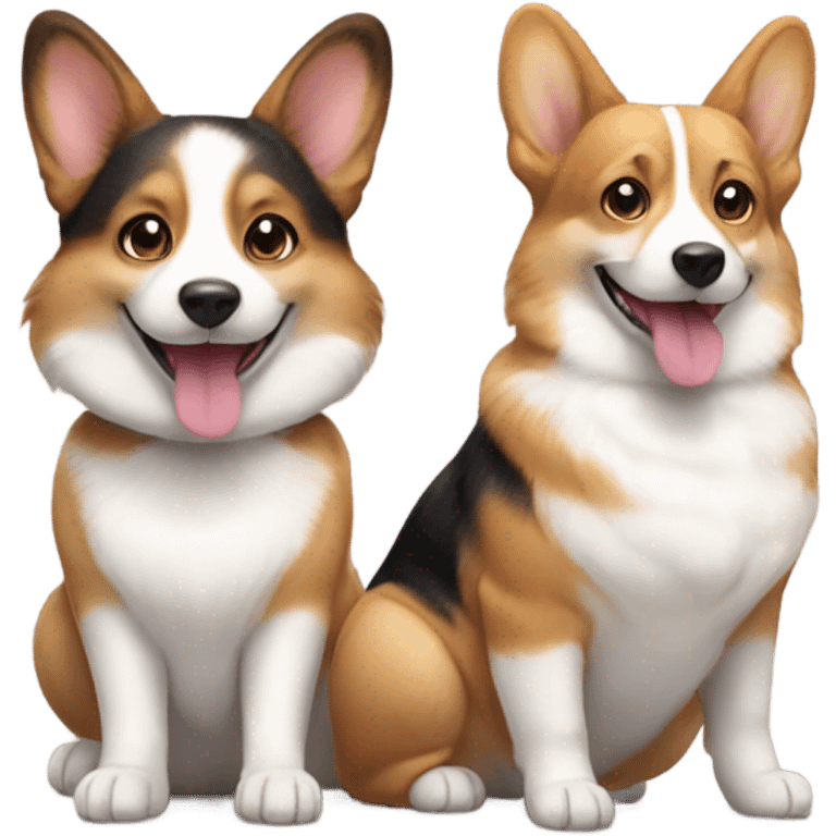 cat and corgy emoji