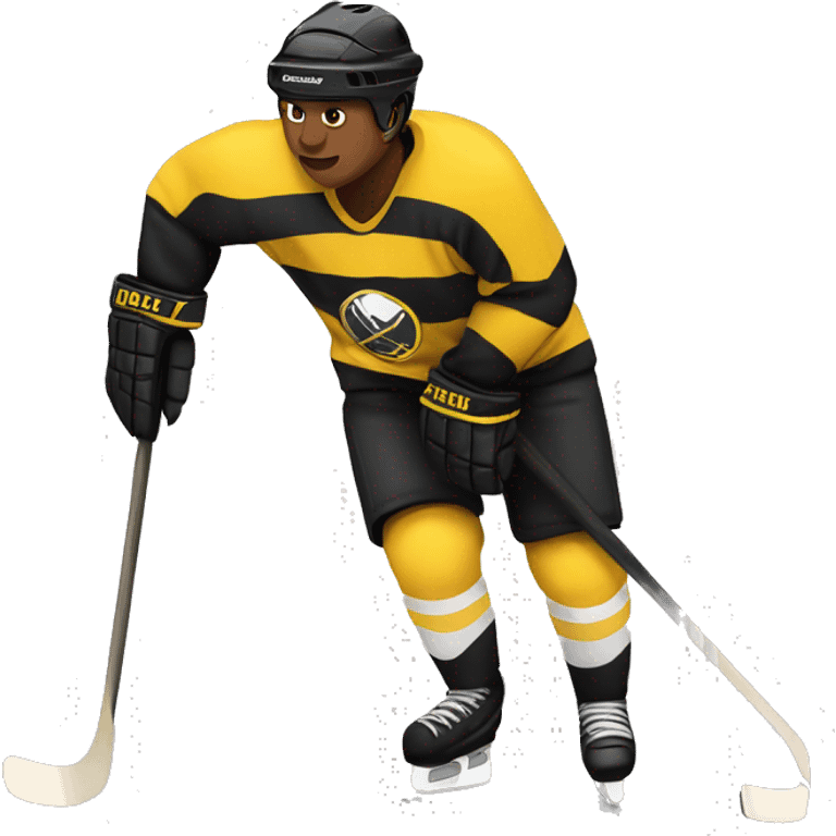 Hockey player with black and Yellow stripes emoji