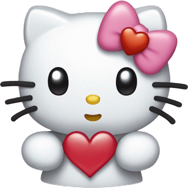 Hello kitty saying I love you  emoji