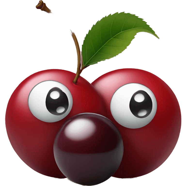 two cherries with 8 ball  emoji