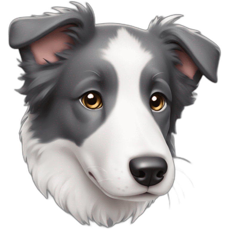 dark grey and white border collie puppy emoji