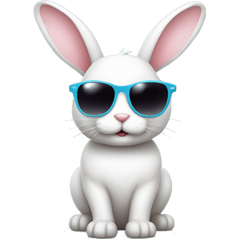 cute bunny wearing sunglasses emoji