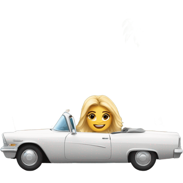 Anouk driving through Hollywood emoji