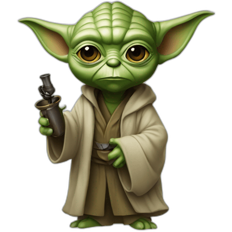 yoda with a sherlock holmes pipe emoji