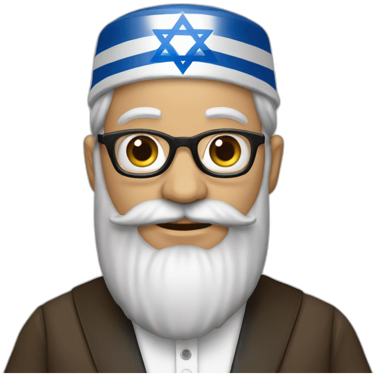 rabbi with Sidelocks holding israel flag emoji