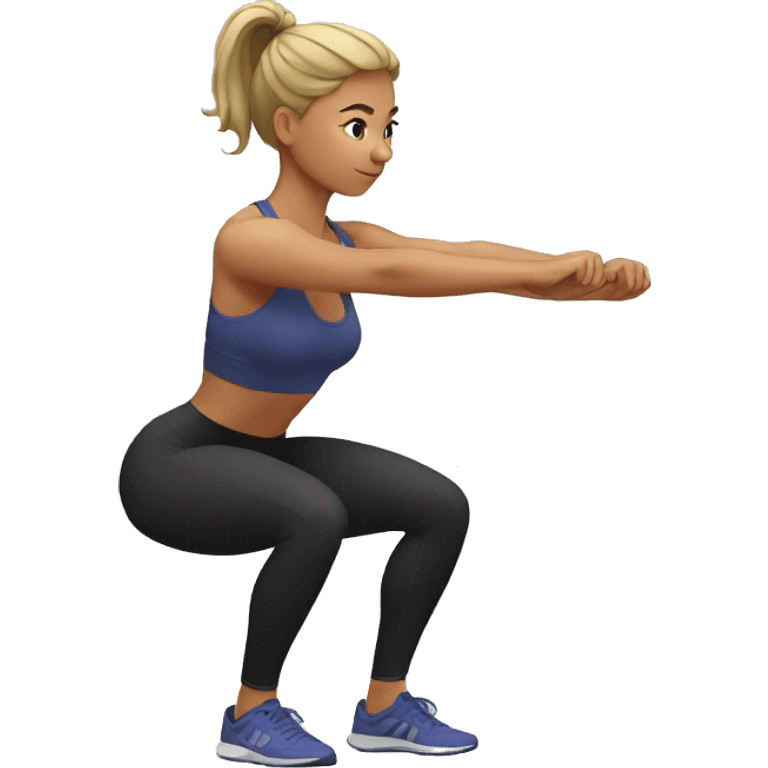  woman doing squats  emoji