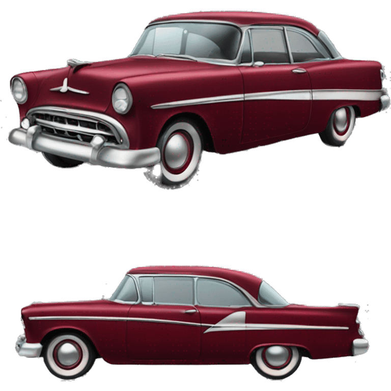 50's dark red car  emoji