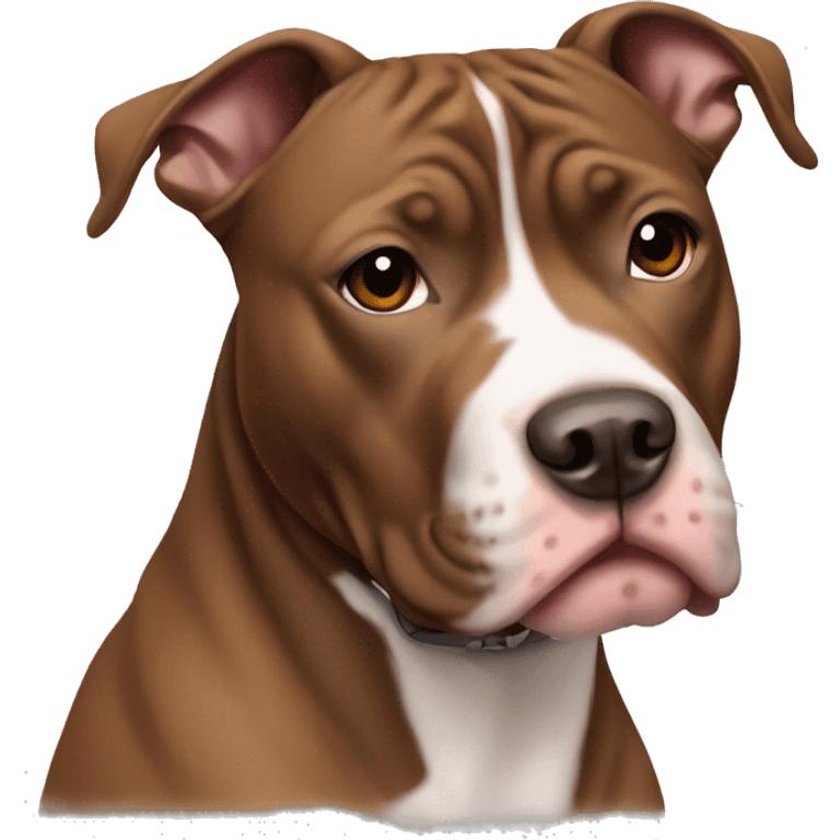 Brown and white pit bull emoji