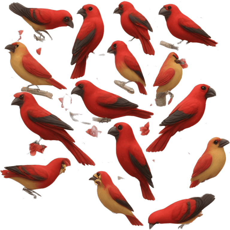 Pájaro cardenal rojo emoji