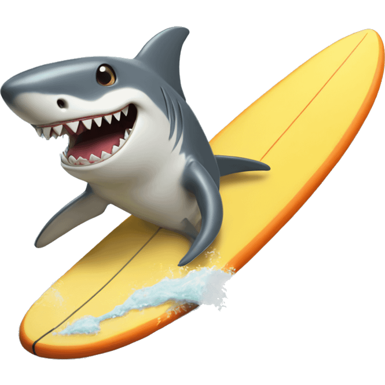 Surfboarding shark  emoji