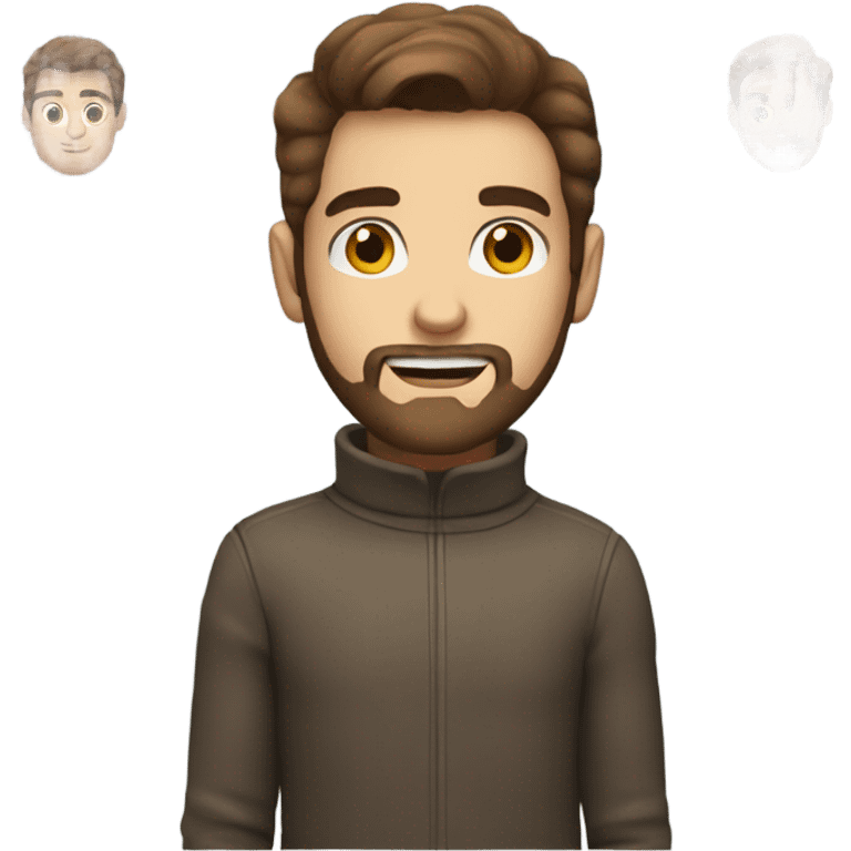 Boy developer with brown hair and beard in turtleneck sweater emoji