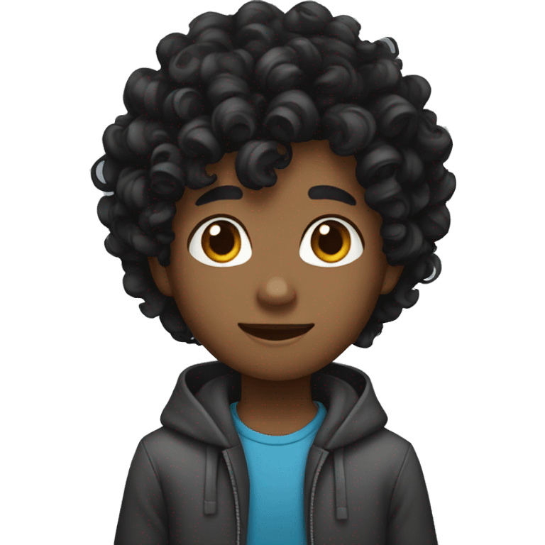 curly black hair boy emoji