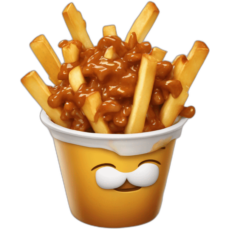 Poutine qui mange une poutine emoji