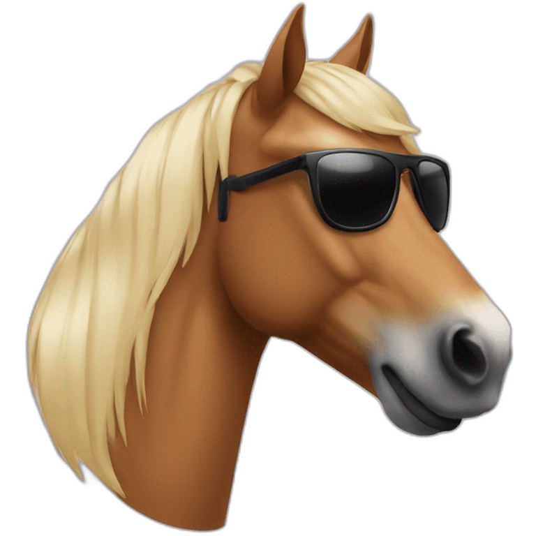 A horse with sunglasses emoji