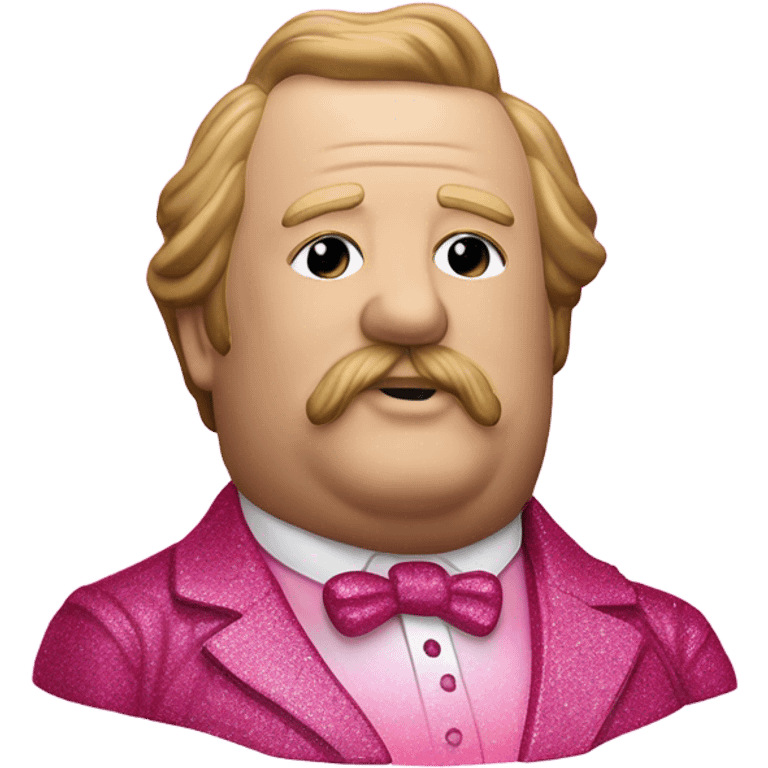 Pink ombre statue of Willam Taft With Glitter and bubbles emoji