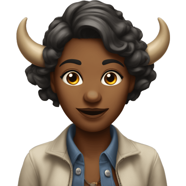 Anthropomorphic attractive female buffalo  emoji