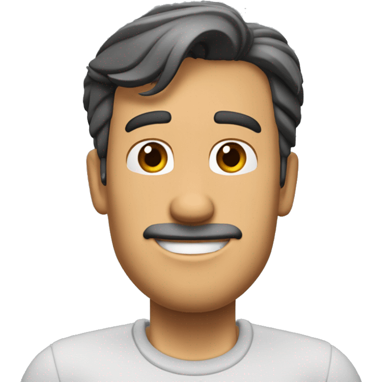 Hombre moreno, alto, delgado, sin cabello, de profesion ingeniero automotriz, de pixar 3D emoji