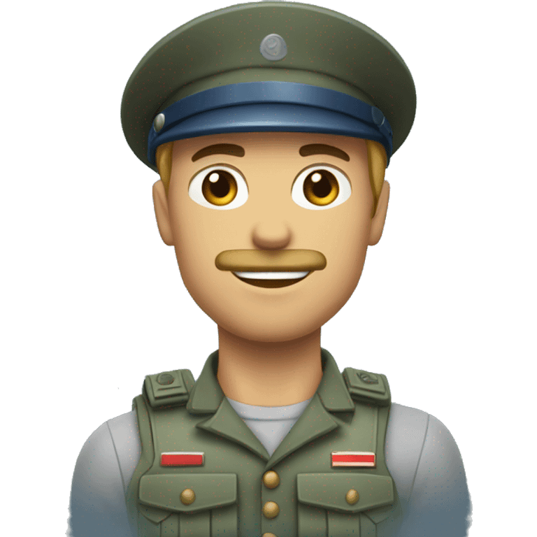 Soldat musclé avec les cheveux bleu  emoji