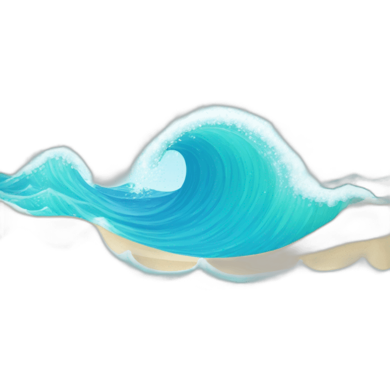 (Water Wave) - "Design a dynamic ocean wave with sparkling water, set on a pristine beach. emoji