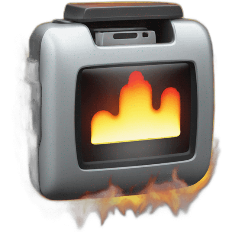 beeper pager on fire emoji