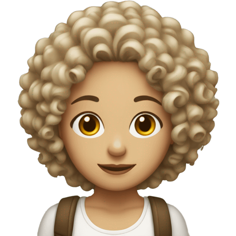 curly haired white latina with a pull dog  emoji