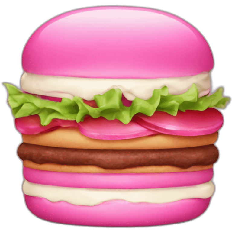 vertical pink hamburger with cream emoji