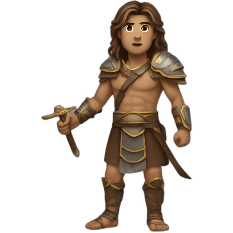 Ancient warrior long brown hair emoji