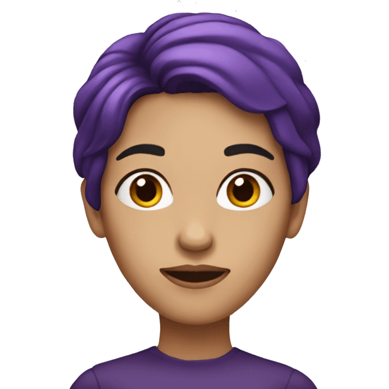 woman with dark purple hair emoji