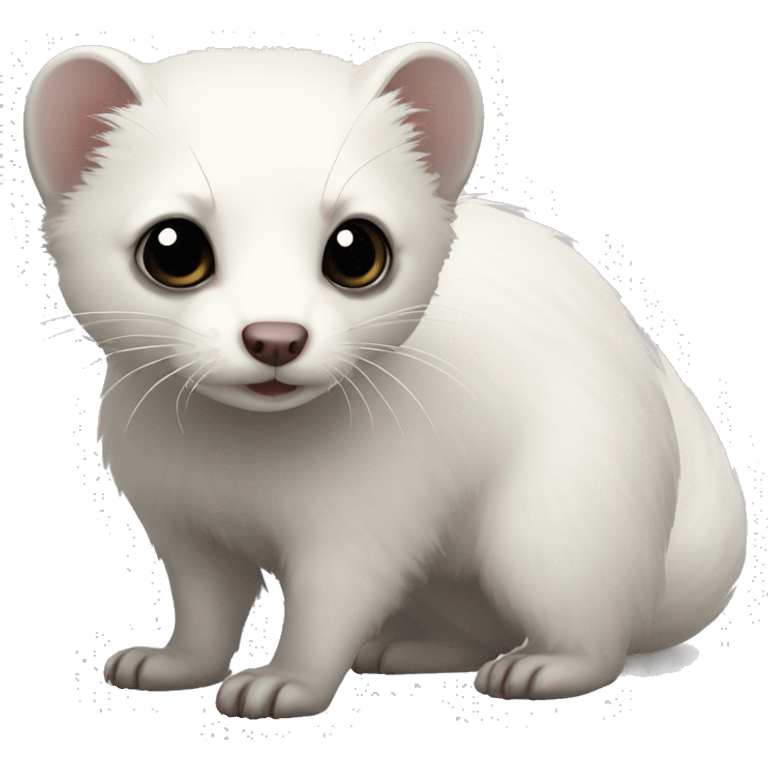 Dark eyed white ferret with grey emoji