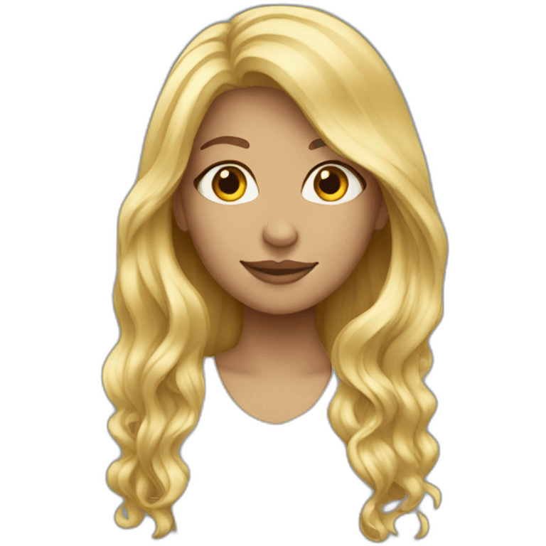 Long hair blonde emoji