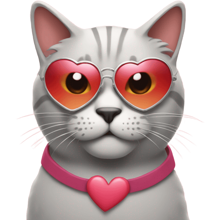 cool cat with heart shades emoji