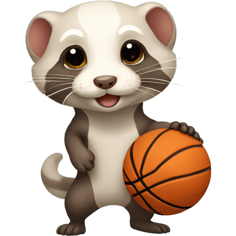 Ferret playing basketball emoji