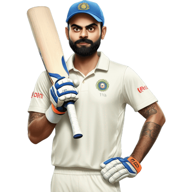 virat kohli with cricket bat  emoji