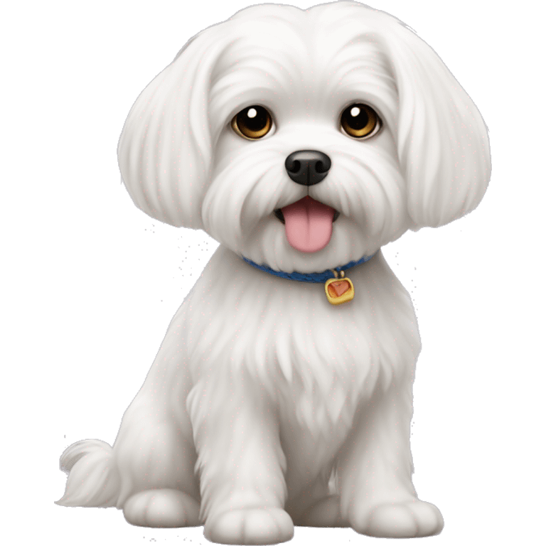 Maltese white dog cute emoji