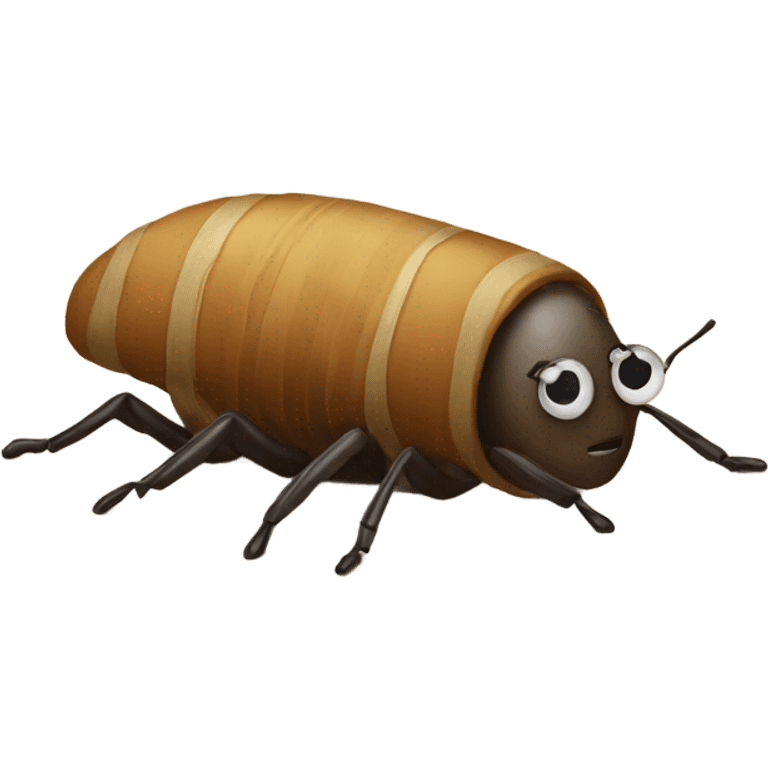 Bug rolled up in a rug emoji