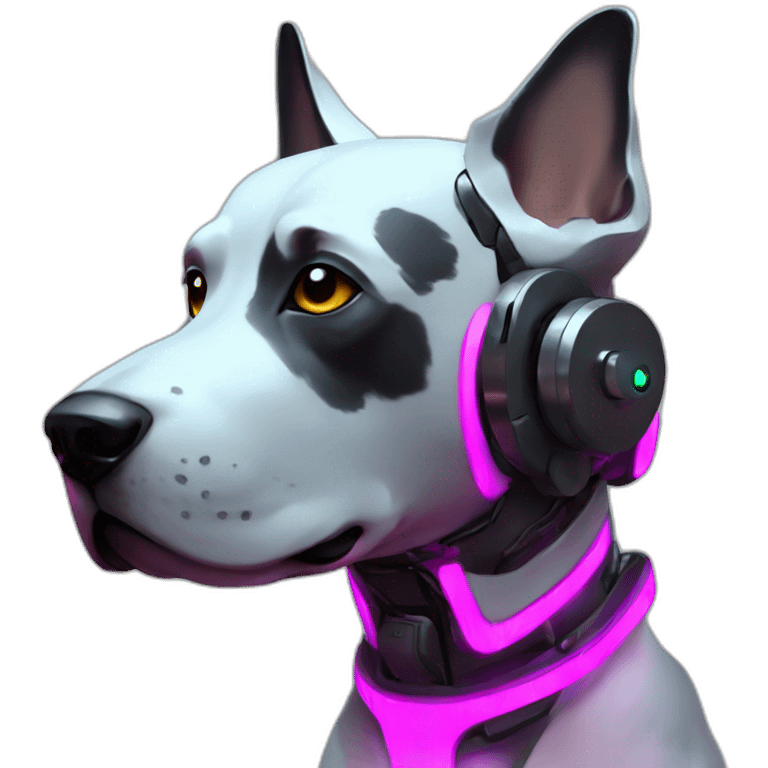 Dog robot kyberpunk neon emoji