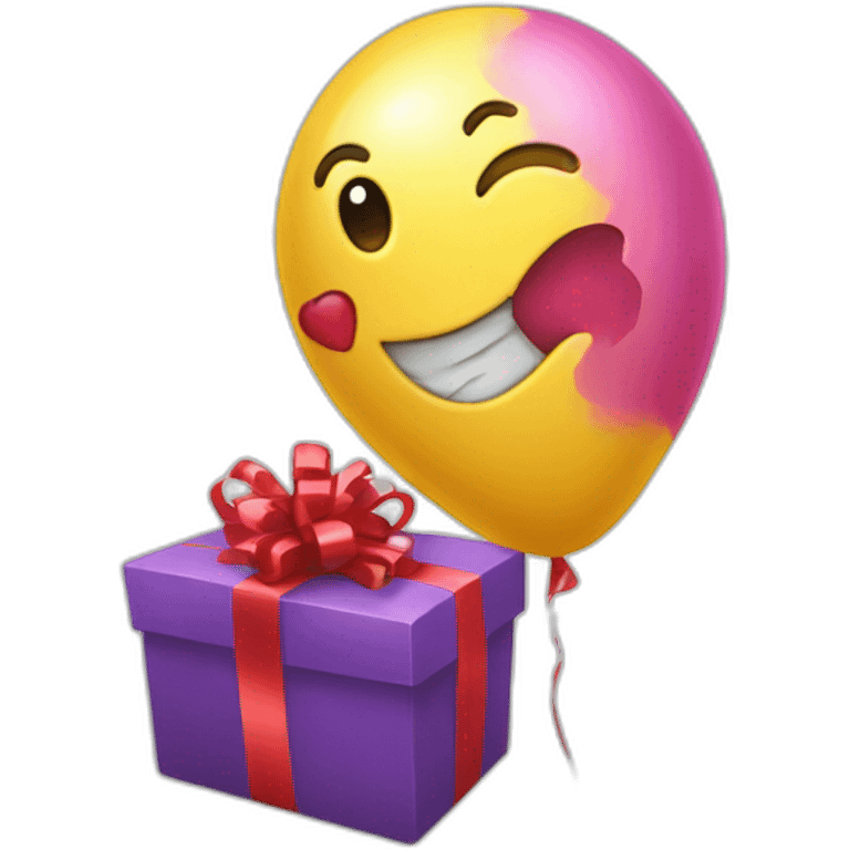 Surprise, gift, balloon emoji