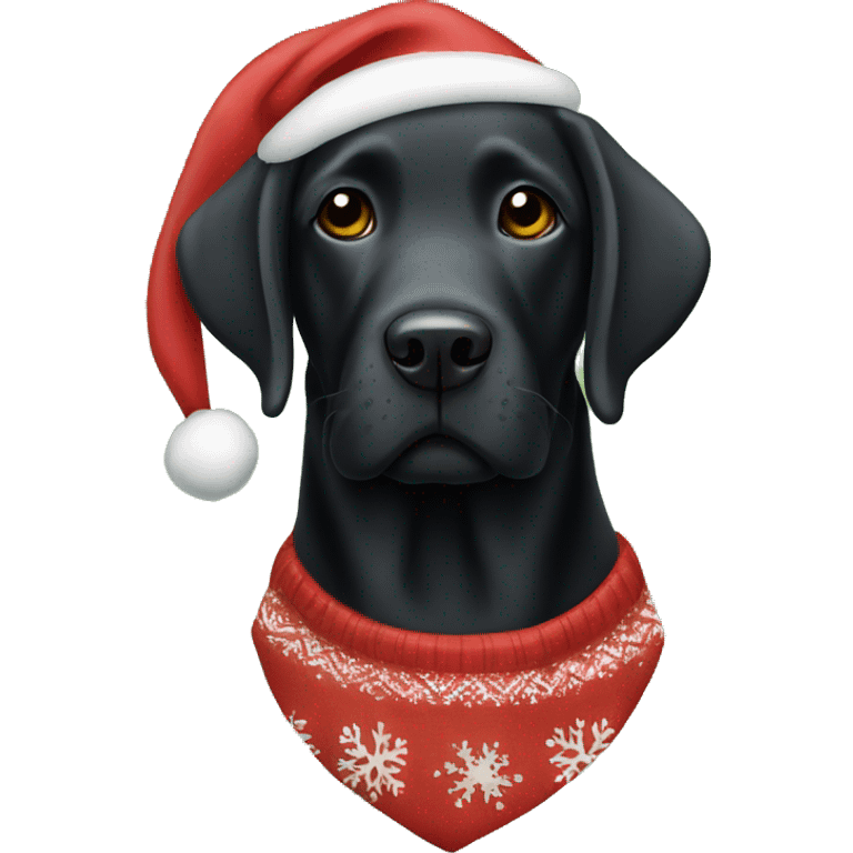 Black Labrador with Christmas shirt  emoji