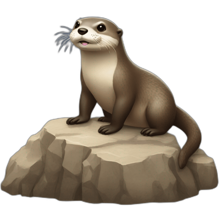 Loutre sur rocher emoji