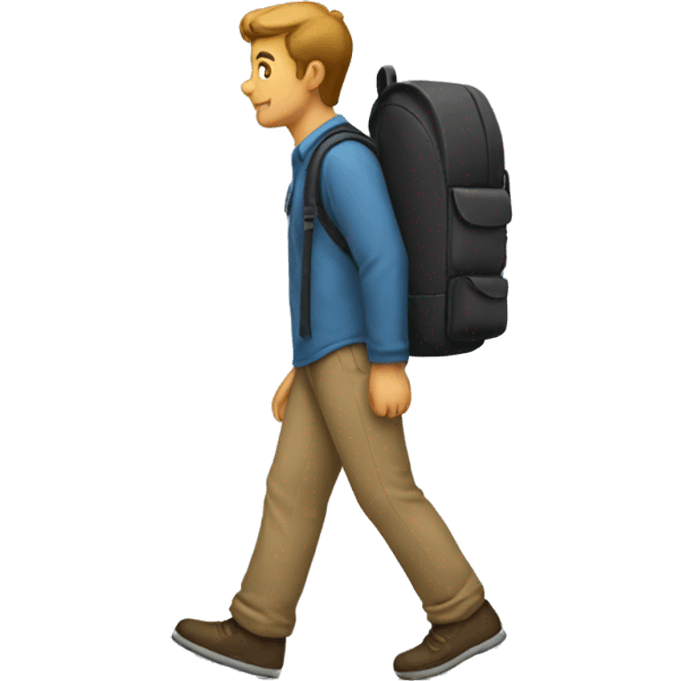 Bagpack man walking away emoji