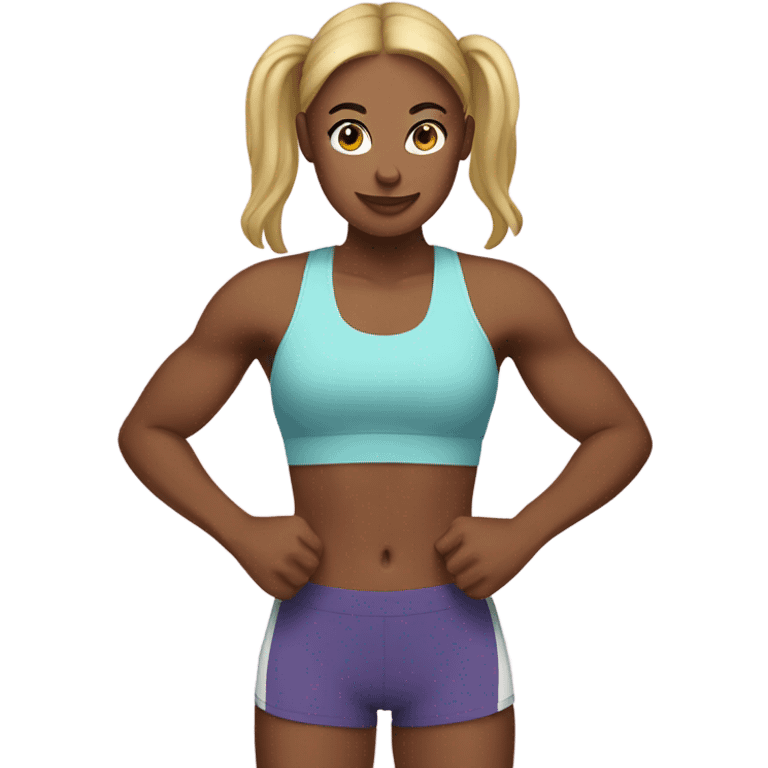 Girl with doing POUNDfit workout  emoji